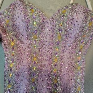 Light Purple Mermaid Beaded Formal Dress